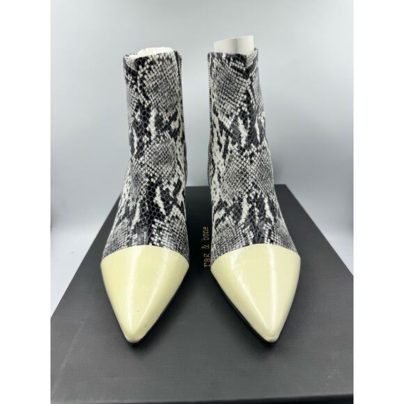 Rag  & Bone Beha Bone Black White Snakeskin Women's Size 9.5 NWB - Picture 2 of 11